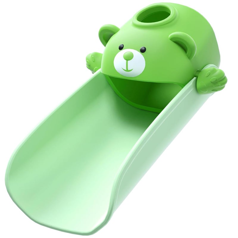 SKYROKU Faucet Extender for Kids, Temperature-Sensitive Faucet Spout Extension for Independent Hand Washing - Cute Bear Design, Fits Most Bathroom & Kitchen Sinks(Green) - Image 1
